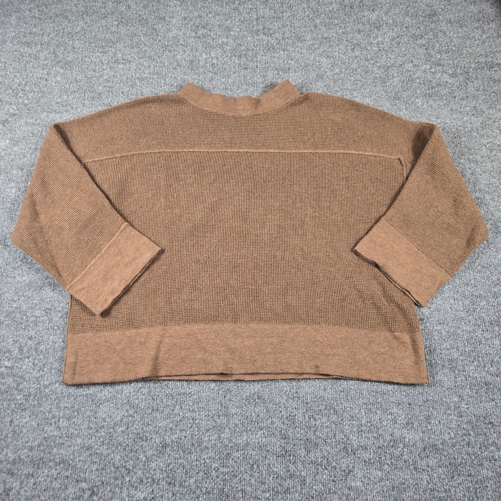 Liv Habitat Clothes Sweater Womens Large Brown Waffle Knit Mock Neck